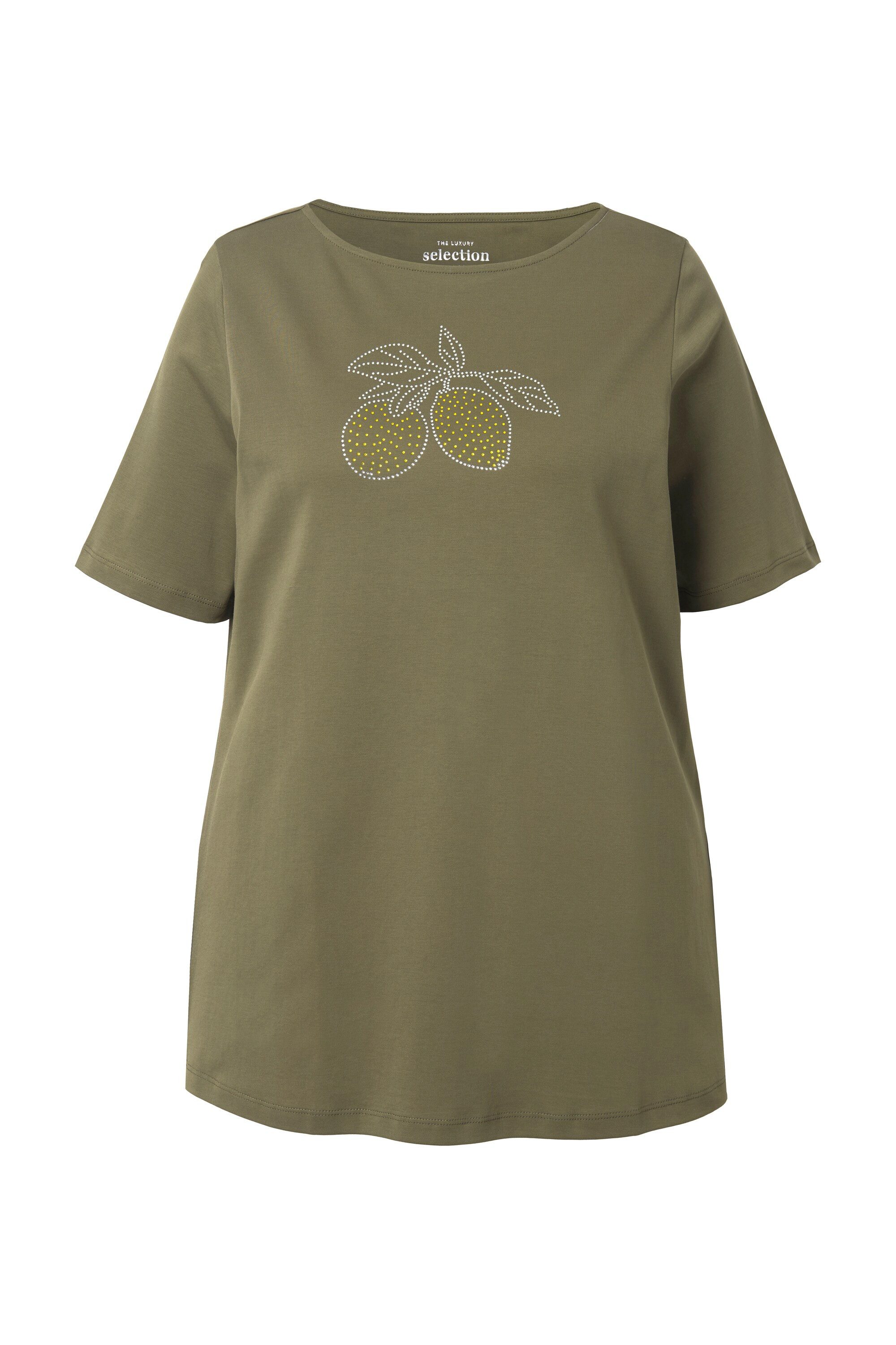Ulla Popken T-Shirt T-Shirt Zitrone U-Boot-Ausschnitt günstig online kaufen