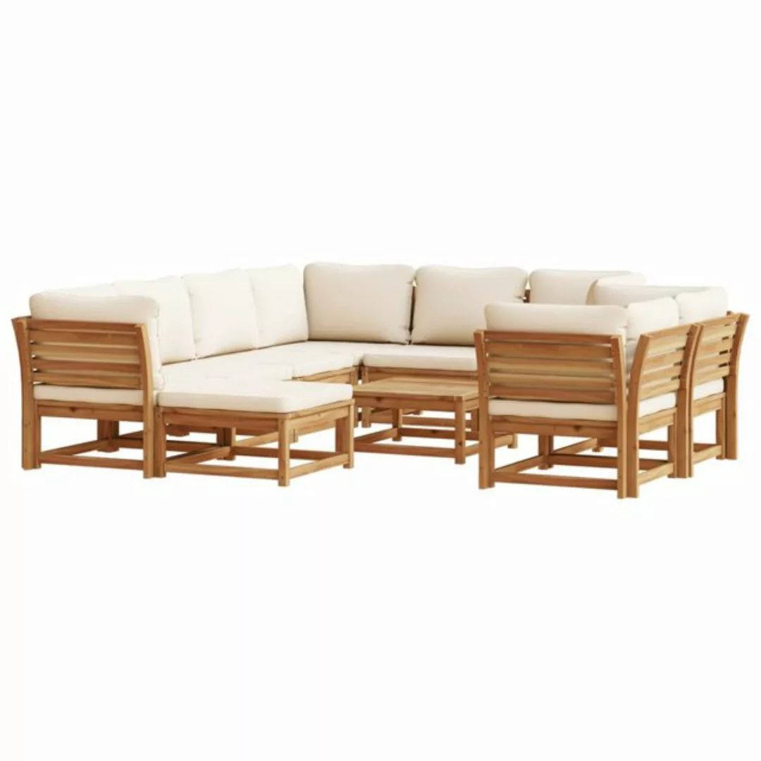 vidaXL Sofaelement 10-tlg. Garten-Lounge-Set mit Kissen Massivholz Akazie ( günstig online kaufen