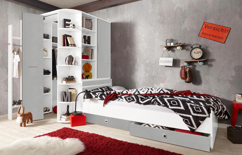 Wimex Jugendzimmer-Set "Joker Kleiderschrank mit Garderobe, Bett und Staura günstig online kaufen