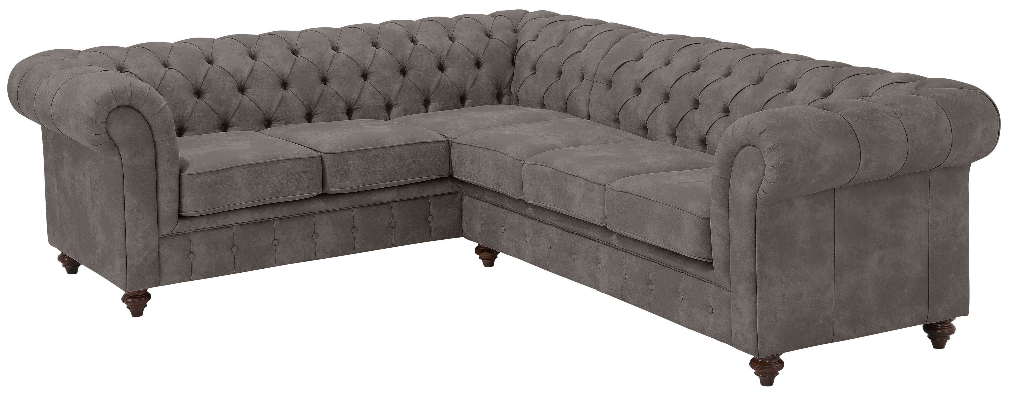 Home affaire Chesterfield-Sofa "Chesterfield Ecksofa, auch in Leder L-Form" günstig online kaufen