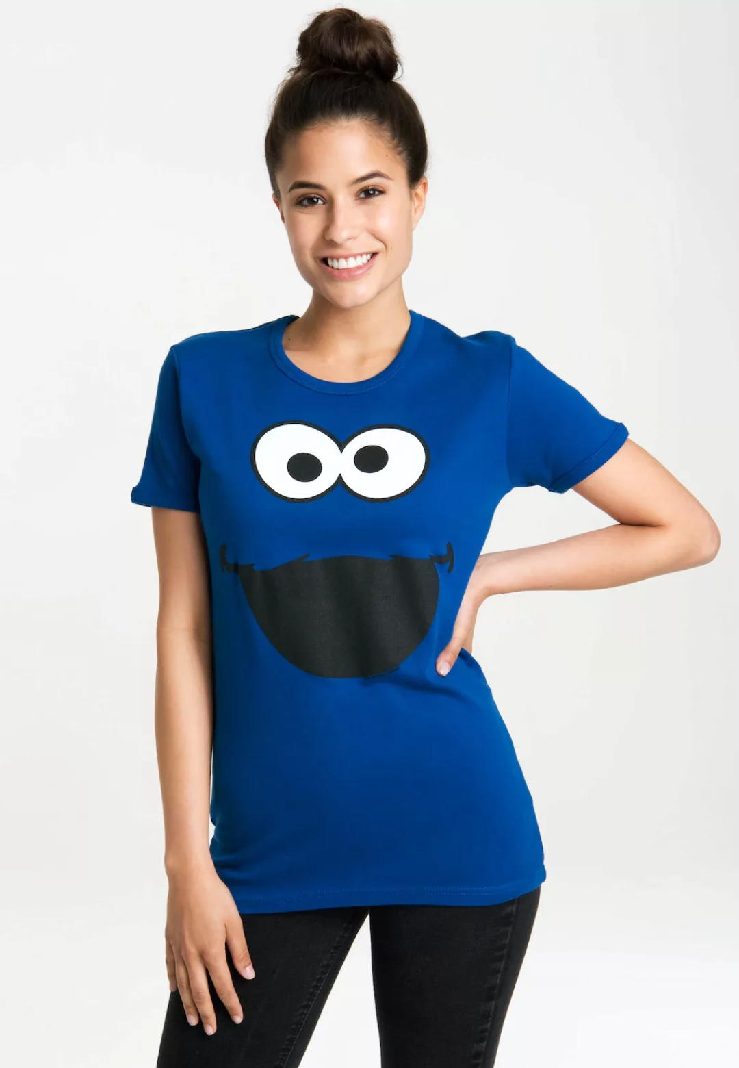 LOGOSHIRT T-Shirt "Cookie Monster – Face", mit lizenzierten Originaldesign günstig online kaufen