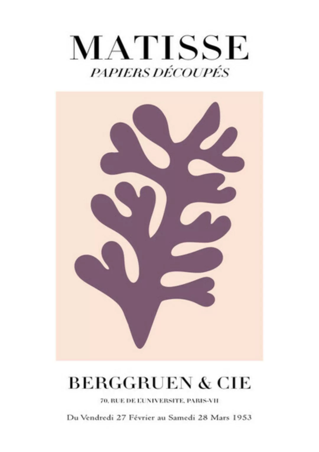 Poster / Leinwandbild - Matisse – Botanisches Design Rosa-lila günstig online kaufen