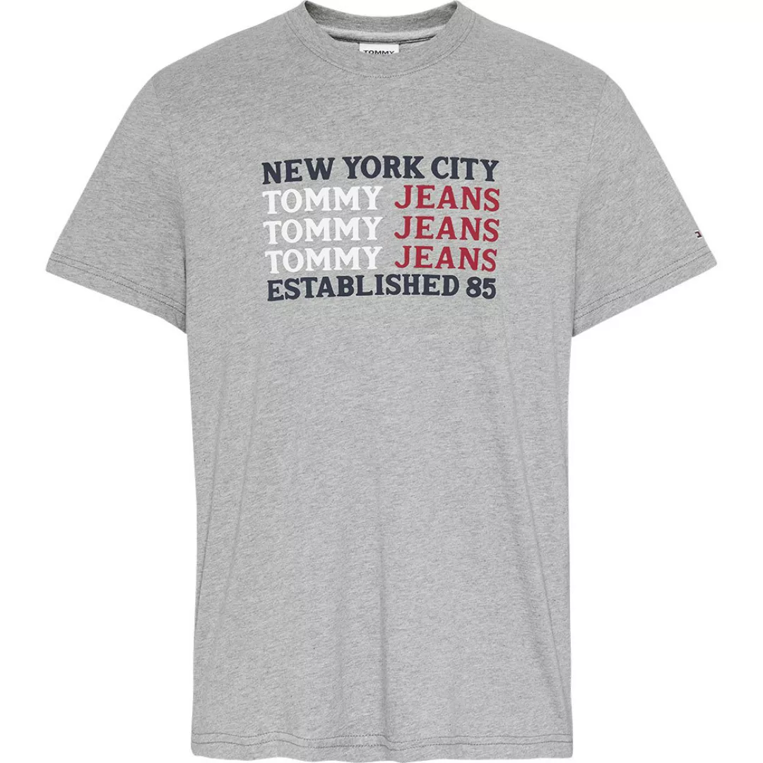 Tommy Jeans Text Flag Kurzärmeliges T-shirt 2XL Lt Grey Htr günstig online kaufen