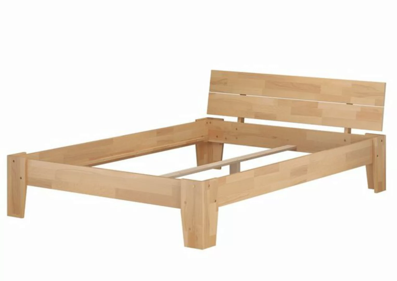 ERST-HOLZ Bett Doppelbett Bettrahmen Buche massiv Futonbett 140x200, Bucheg günstig online kaufen