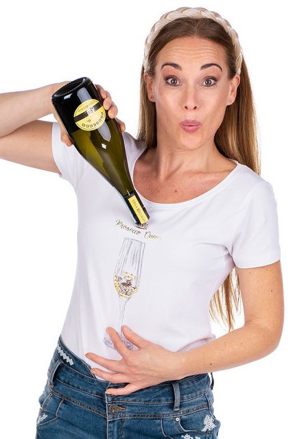 Hangowear Trachtenshirt Trachtenshirt Damen - PROSECCO QUEEN - weiß günstig online kaufen