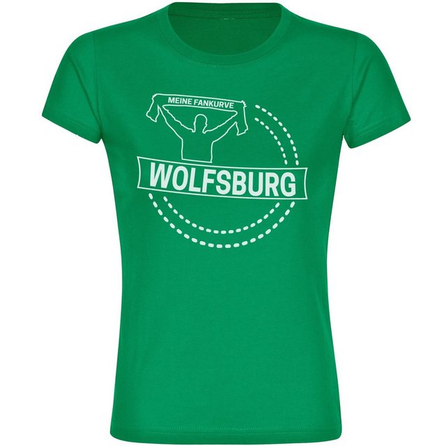 multifanshop T-Shirt Damen Wolfsburg - Meine Fankurve - Frauen günstig online kaufen