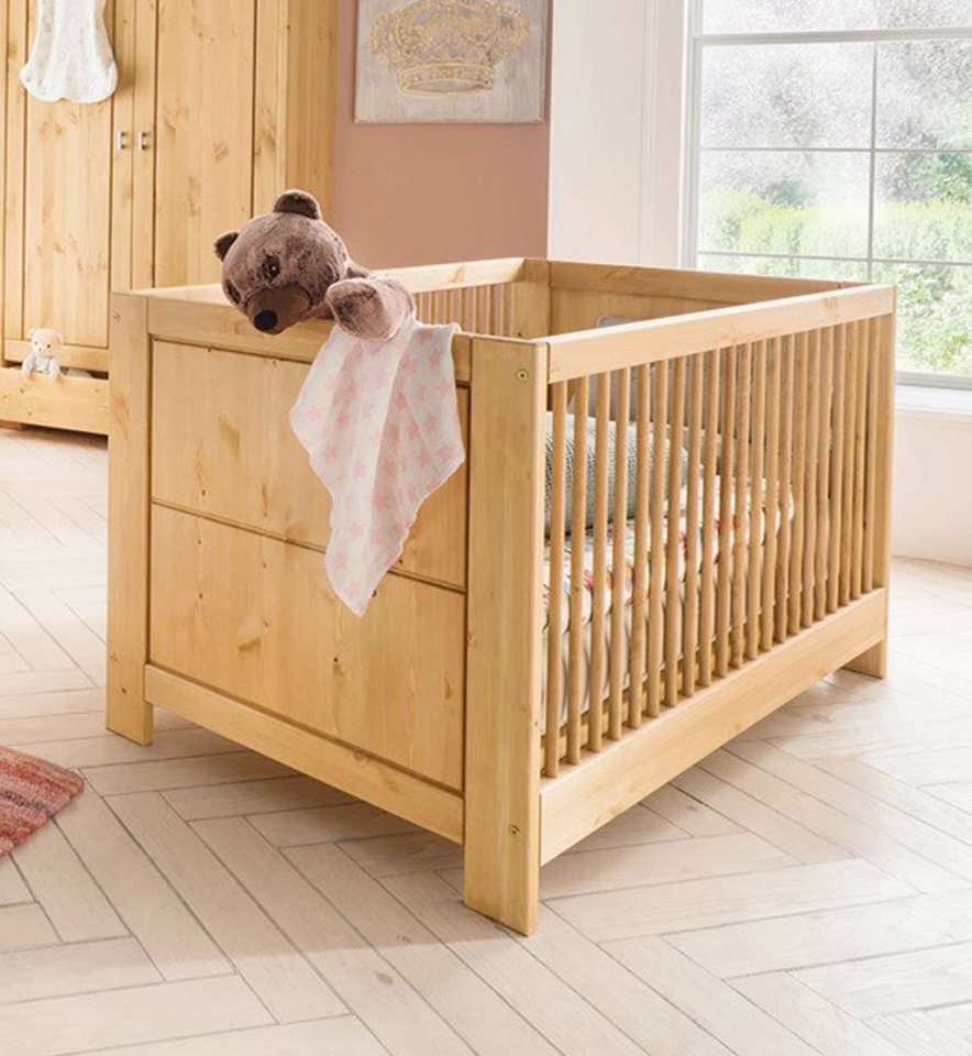 Infantil Massivholzbett Babybett VITA 140 x 70 cm Kinderbett mit Sprossen K günstig online kaufen