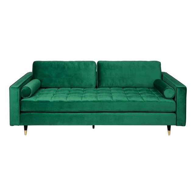 LebensWohnArt Sofa Modernes 3er Sofa 220cm COMFORT grün Samt Taschenfederke günstig online kaufen