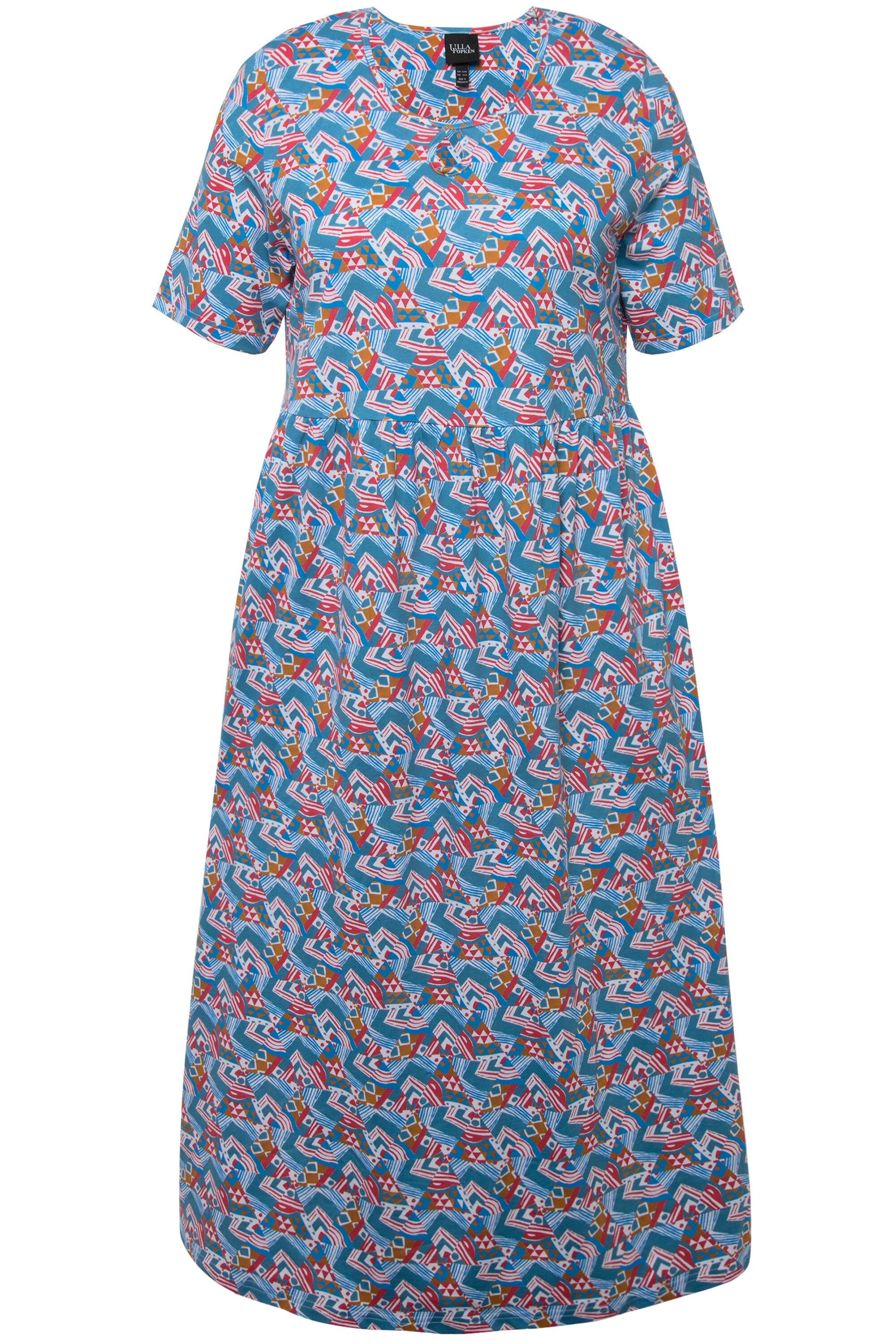Ulla Popken Maxikleid Jersey-Maxikleid A-Linie Rundhals günstig online kaufen