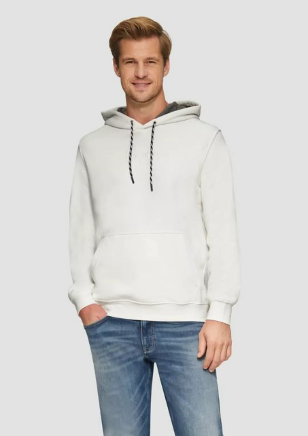 s.Oliver Sweatshirt Hoodie mit Kängurutasche und Stickerei Stickerei günstig online kaufen