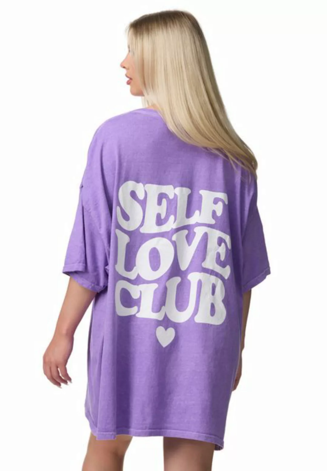 Worldclassca T-Shirt Worldclassca Oversized Print LOVE CLUB T-Shirt lang So günstig online kaufen