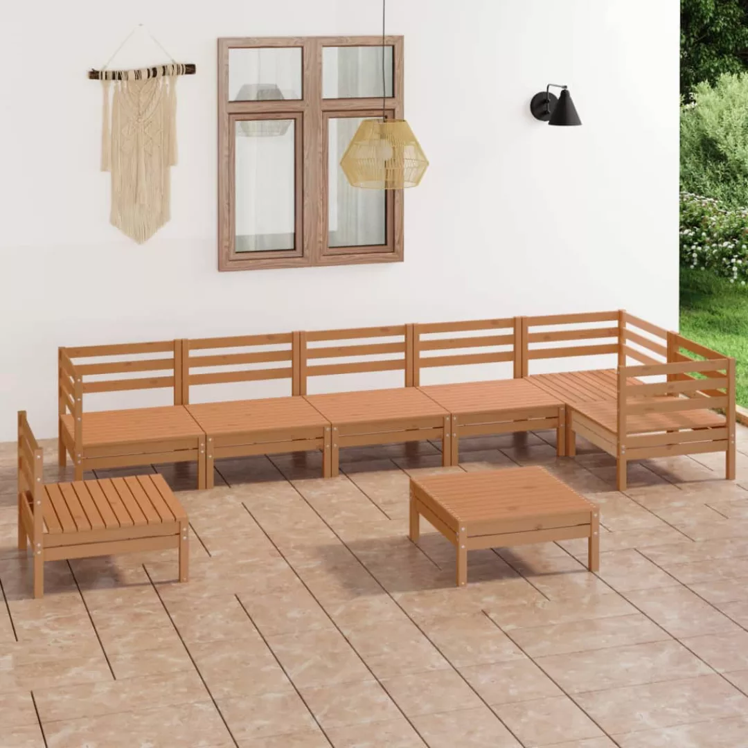 8-tlg. Garten-lounge-set Massivholz Kiefer Honigbraun günstig online kaufen