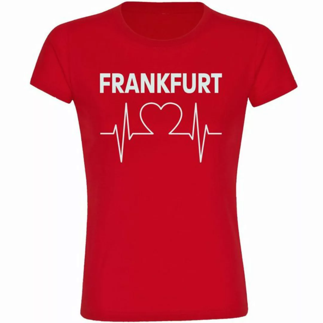 multifanshop T-Shirt Damen Frankfurt - Herzschlag - Frauen günstig online kaufen