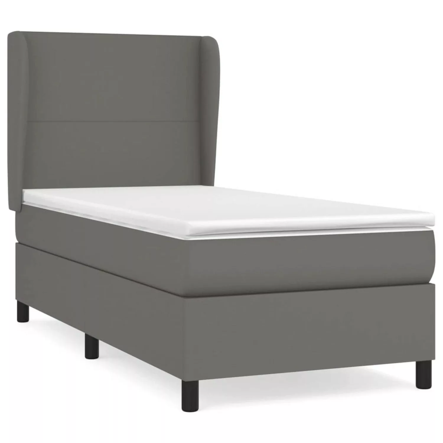 vidaXL Boxspringbett mit Matratze Grau 90x190 cm Kunstleder1466211 günstig online kaufen