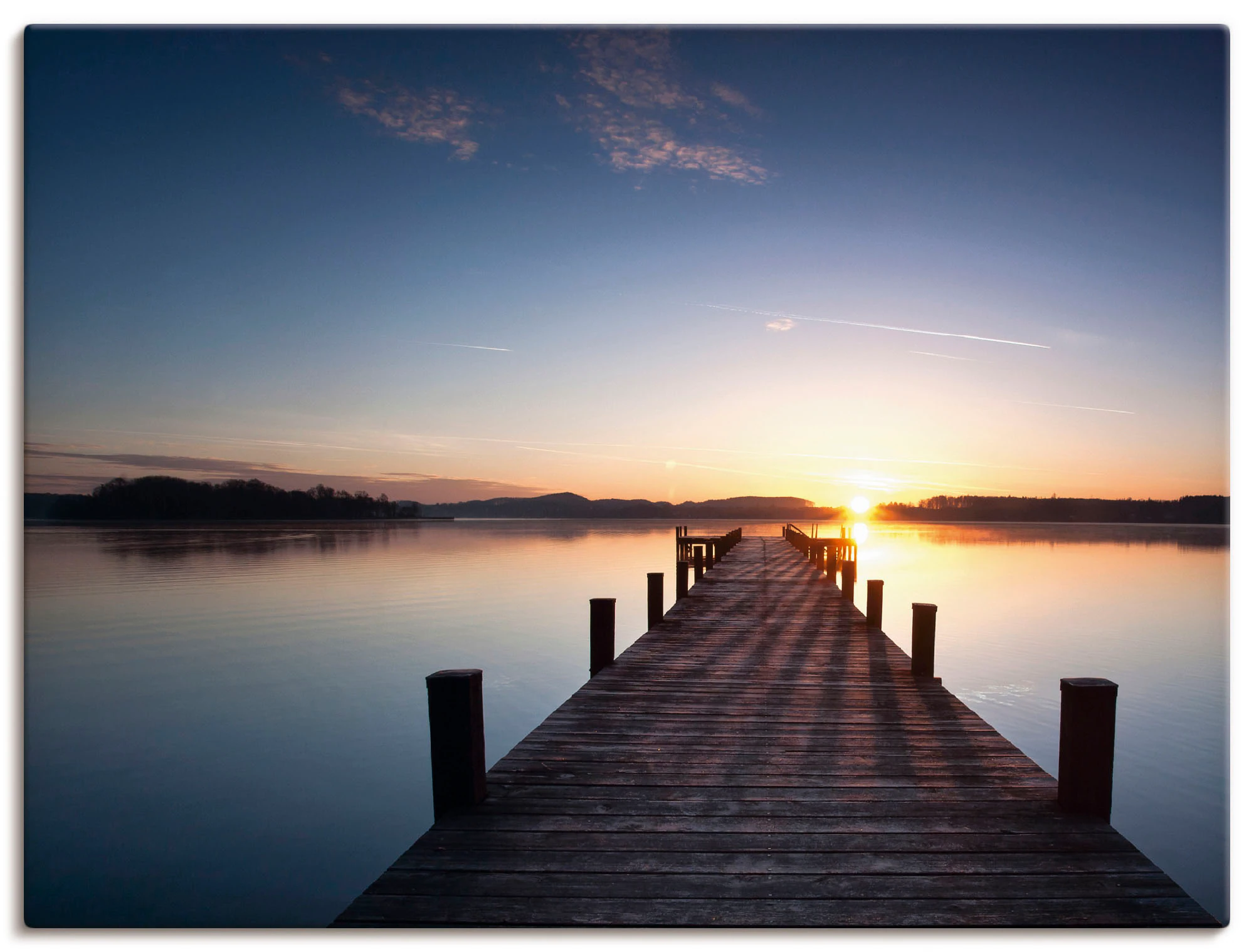 Artland Leinwandbild "Sonnenstrahlen - Sonnenuntergang", Gewässer, (1 St.), günstig online kaufen