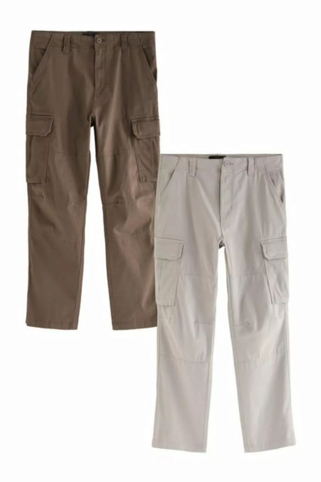 Next Cargohose Straight Fit Stretch-Cargohose, 2er-Pack (2-tlg) günstig online kaufen