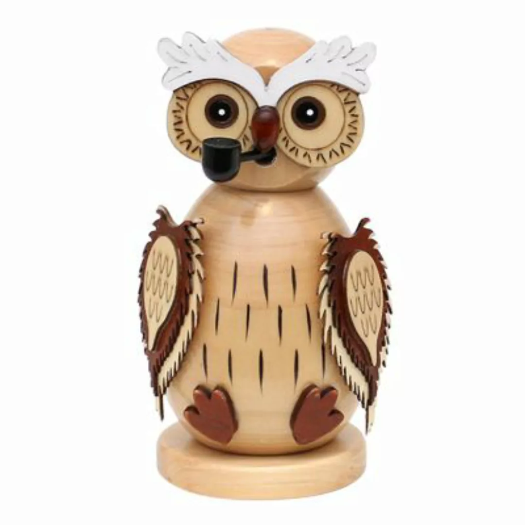 Sigro Holz Räucherfigur Eule 8 x 8 x 15 cm creme günstig online kaufen