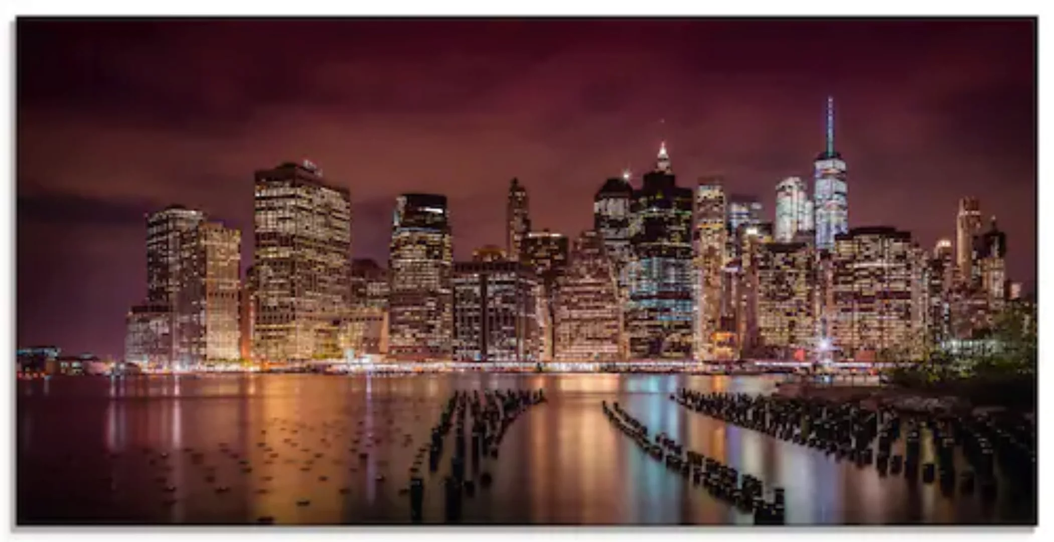Artland Glasbild "New York City Impression bei Nacht I", Amerika, (1 St.), günstig online kaufen