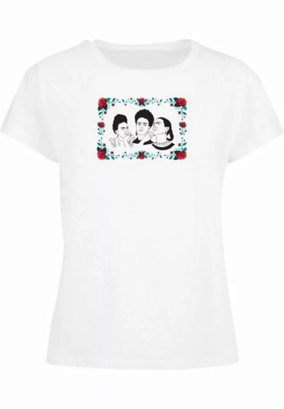 Merchcode T-Shirt Merchcode Damen Ladies Frida Kahlo - 3 with flowers Box T günstig online kaufen