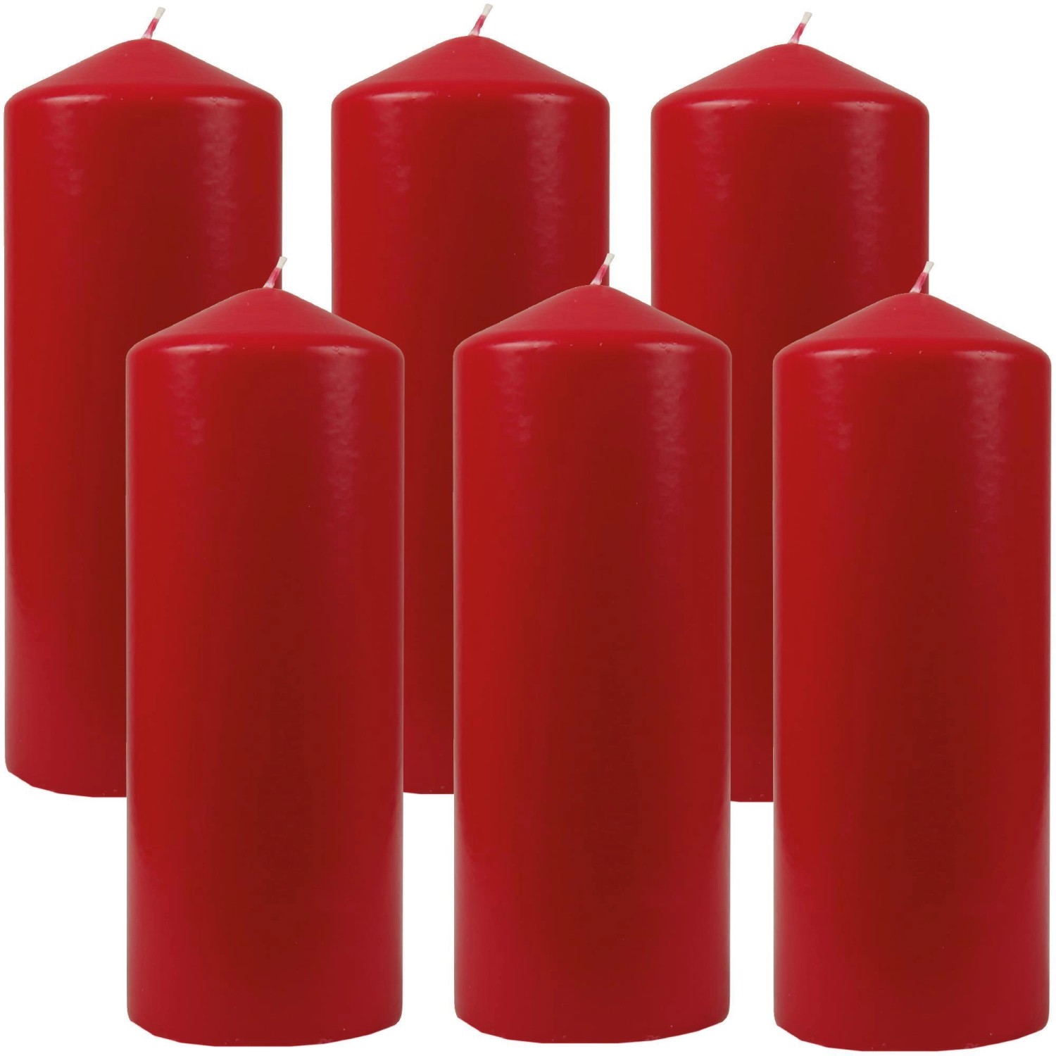 HS Candle Stumpenkerzen Ø6cm 6er Pack Rubinrot günstig online kaufen