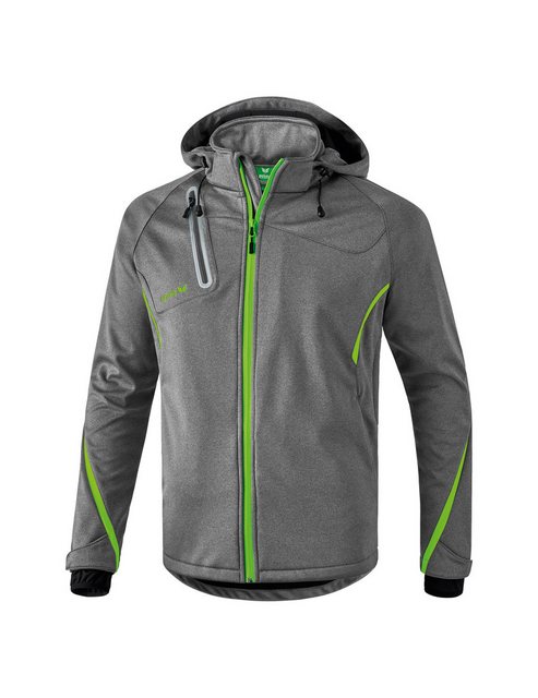 Erima Funktionsjacke softshell jacket FUNCTION GREY MELANGE/GREEN GECKO günstig online kaufen