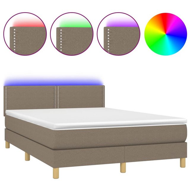 vidaXL Boxspringbett Bett Boxspringbett komplett mit Matratze & LED Stoff ( günstig online kaufen