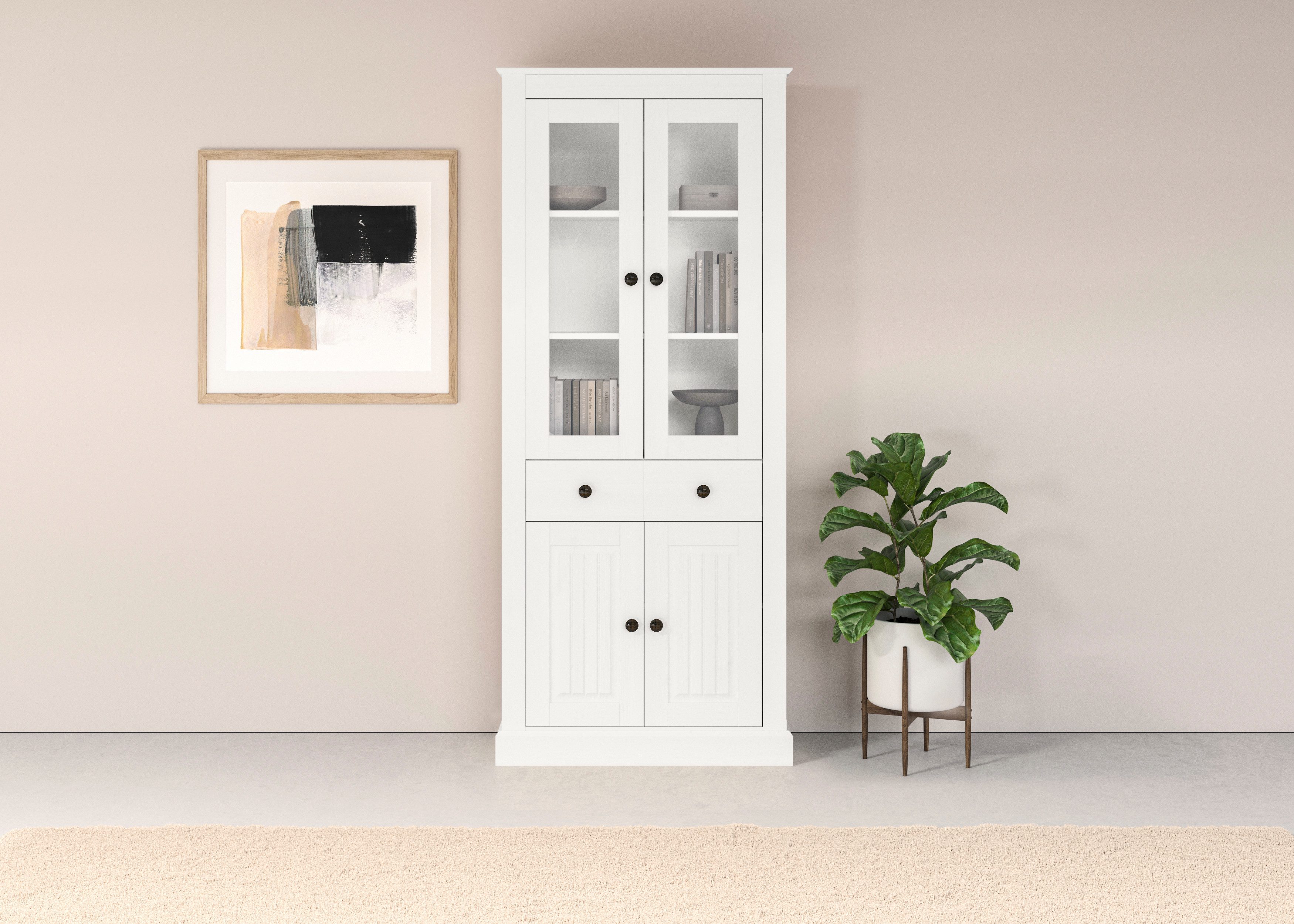 Home affaire Vitrine "Liotta", Mit 2 Glastüren und 1 Schublade günstig online kaufen