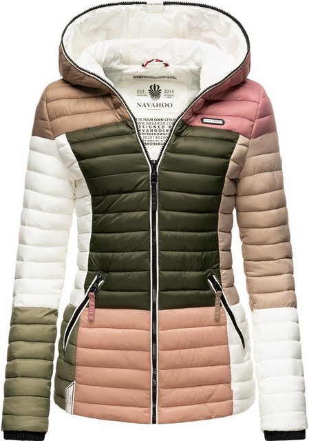 Navahoo Steppjacke Multikulti stylische Colorblocking Übergangsjacke m. Kap günstig online kaufen