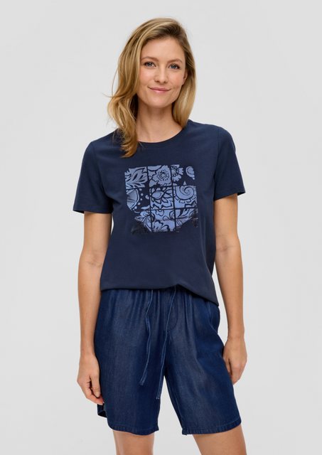 s.Oliver Kurzarmshirt Baumwoll-T-Shirt mit frontseitigem Folien-Print günstig online kaufen