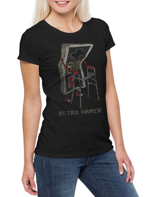 Urban Backwoods Print-Shirt Retro Gamer Damen T-Shirt Gaming Admin PC Infor günstig online kaufen