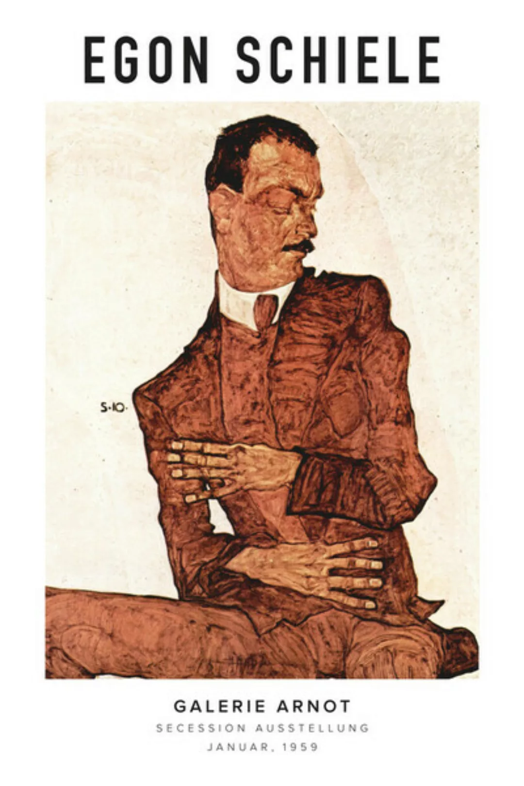 Poster / Leinwandbild - Egon Schiele In Der Galerie Arnot günstig online kaufen