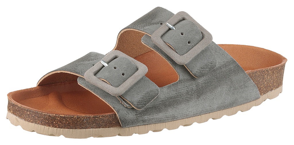 VERBENAS Pantolette "Randell Velour", Sommerschuh, Schlappen, Hausschuh, Ur günstig online kaufen
