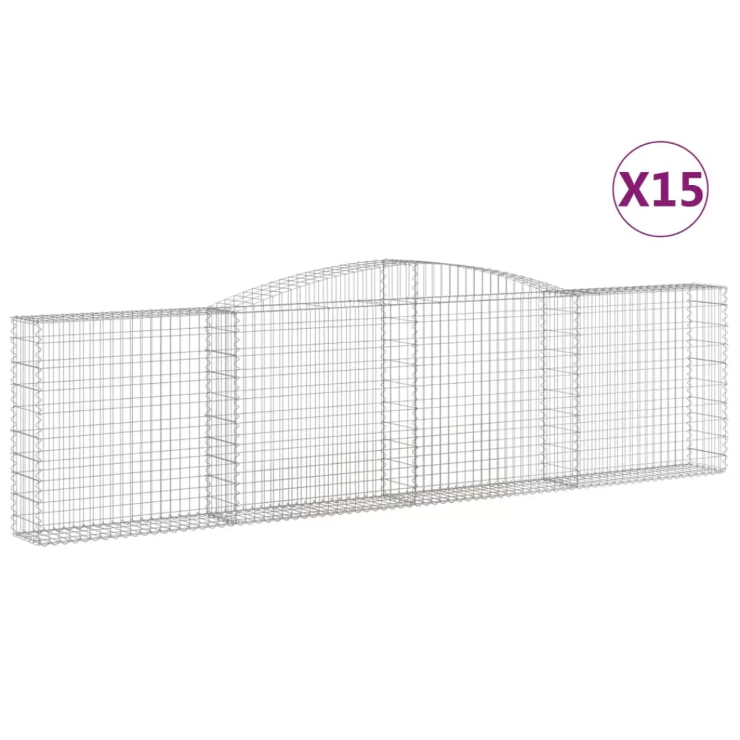 Vidaxl Gabionen Mit Hochbogen 15stk. 400x30x100/120cm Verzinktes Eisen günstig online kaufen