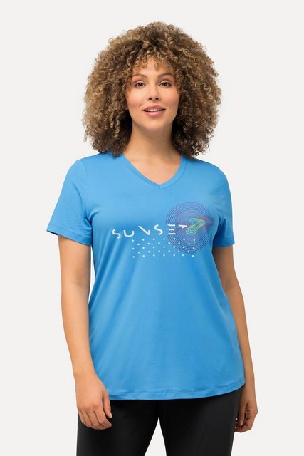 Ulla Popken T-Shirt Funktionsshirt schnelltrocknend V-Ausschnitt günstig online kaufen