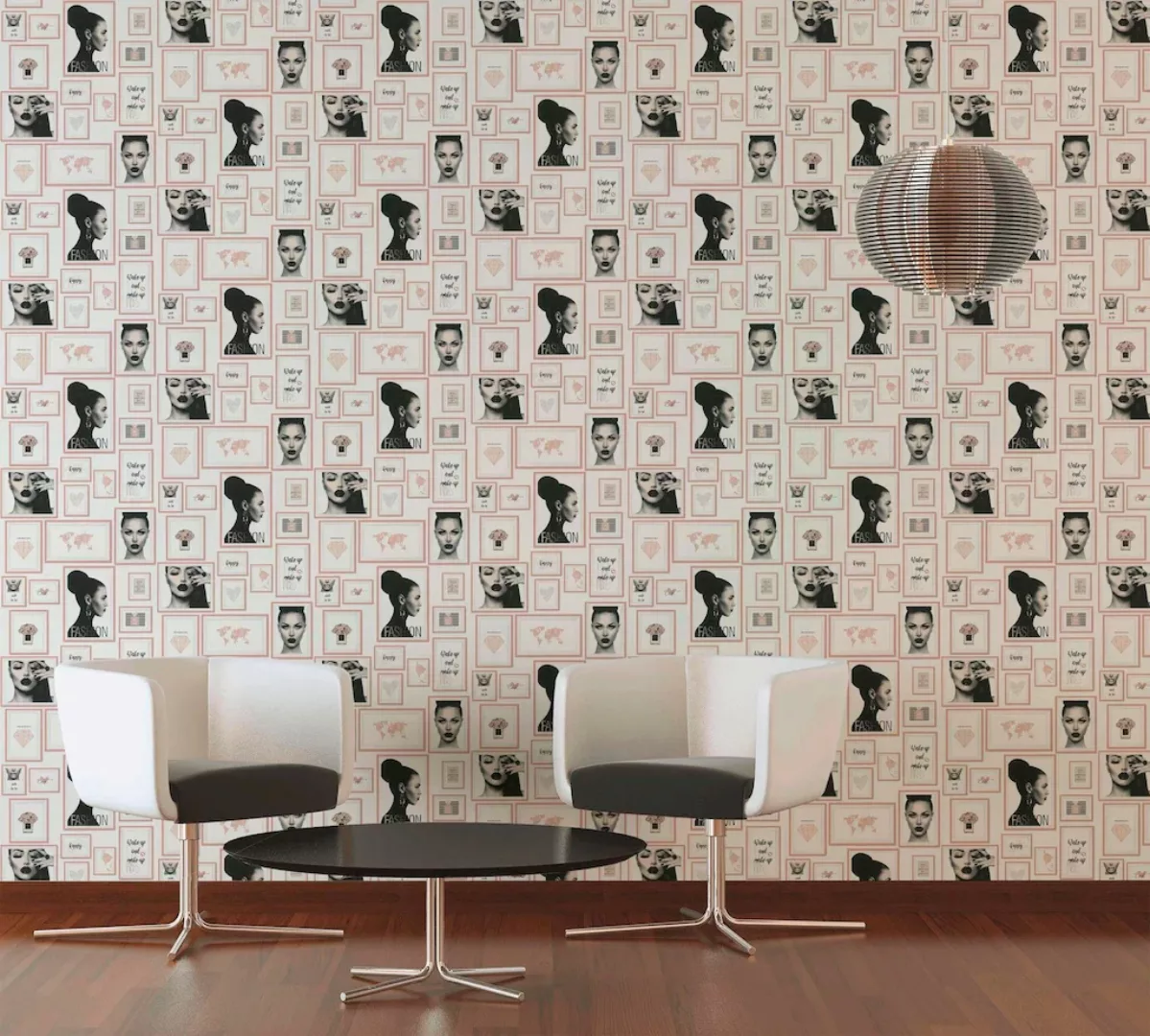 Bricoflor Bilderrahmen Tapete für Jugendzimmer Von Mädchen und Schlafzimmer günstig online kaufen