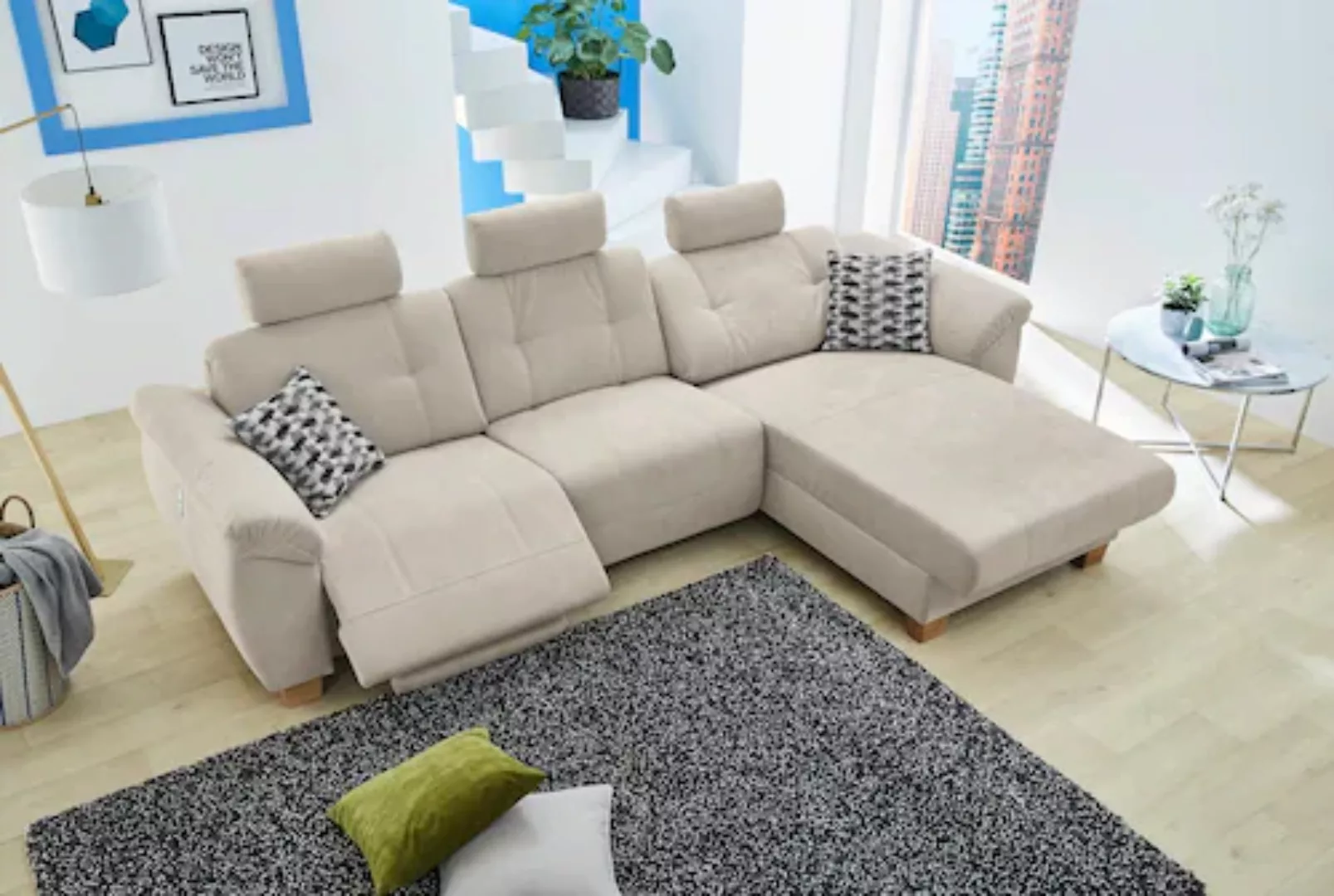 Jockenhöfer Gruppe Ecksofa »Savona L-Form«, jeweils mit USB-Ladestation an günstig online kaufen