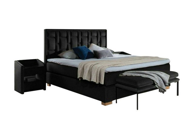 JVmoebel Bett, Luxus Boxspring Bett Schwarz Blaue Betten Schlafzimmer Möbel günstig online kaufen