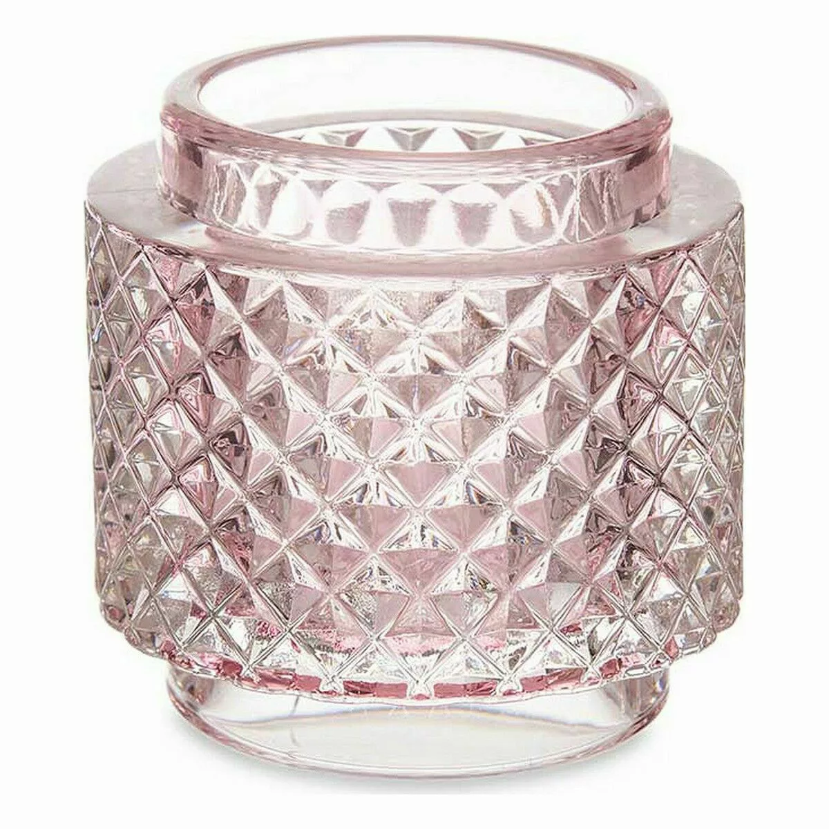 Kerzenschale Rosa Glas (9 X 8,8 X 9 Cm) (12 Stück) günstig online kaufen