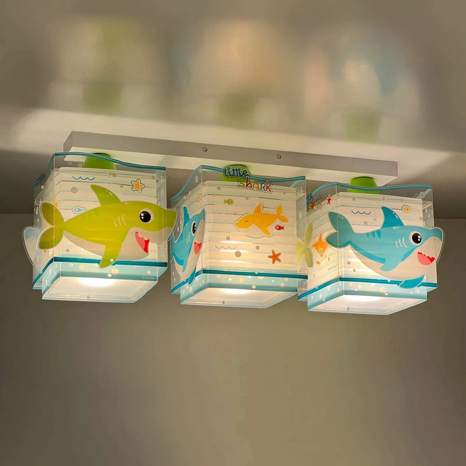 Dalber Little Shark Deckenlampe Meeresmotiv 3-fl. günstig online kaufen