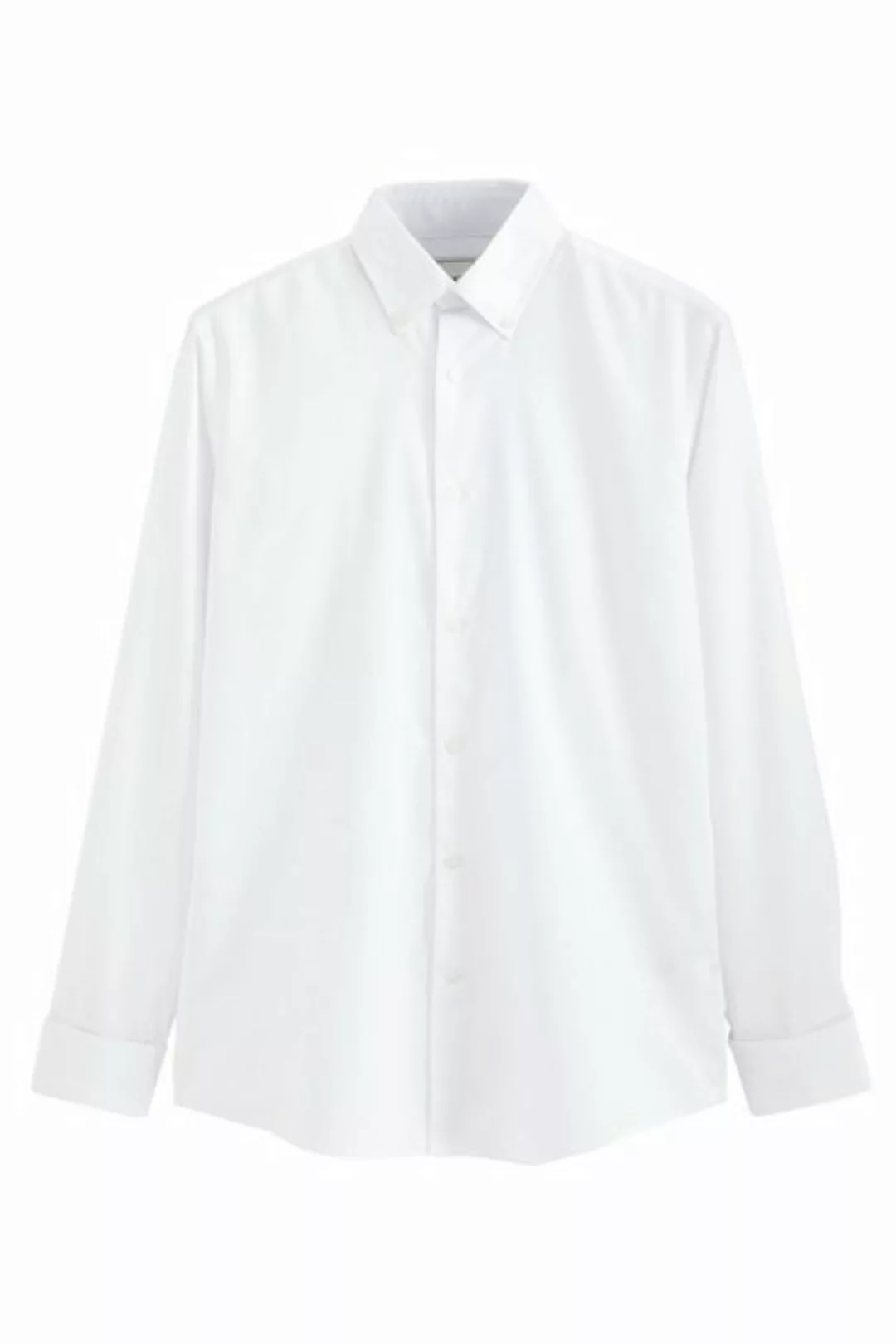 Next Langarmhemd Bügelfreies Hemd im Slim Fit mit Doppelmanschette (1-tlg) günstig online kaufen
