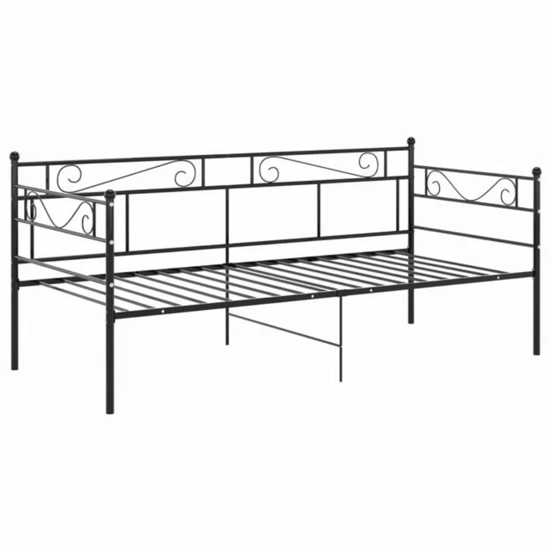 vidaXL Bett Schlafsofa Bettgestell Schwarz Metall 90x200 cm günstig online kaufen