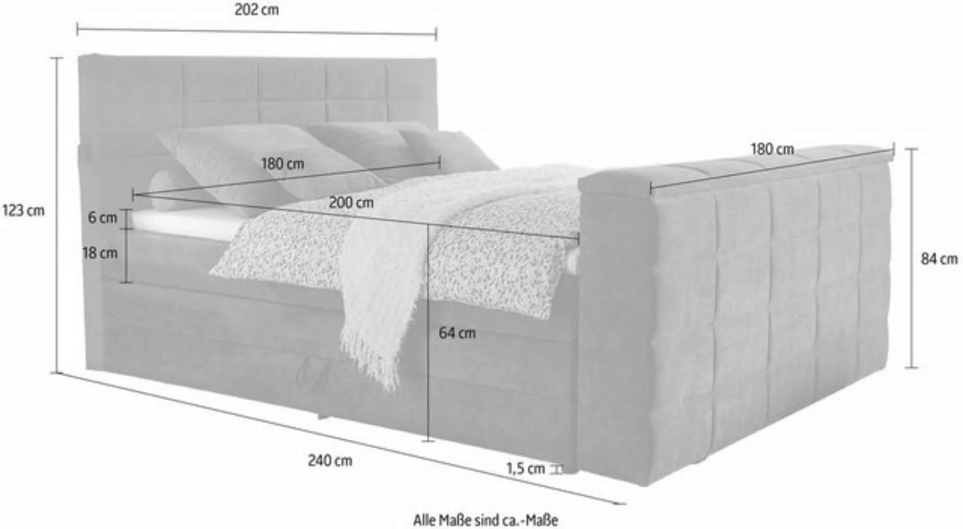 ED EXCITING DESIGN Boxspringbett "Denver", mir motorisierter TV-Halterung b günstig online kaufen