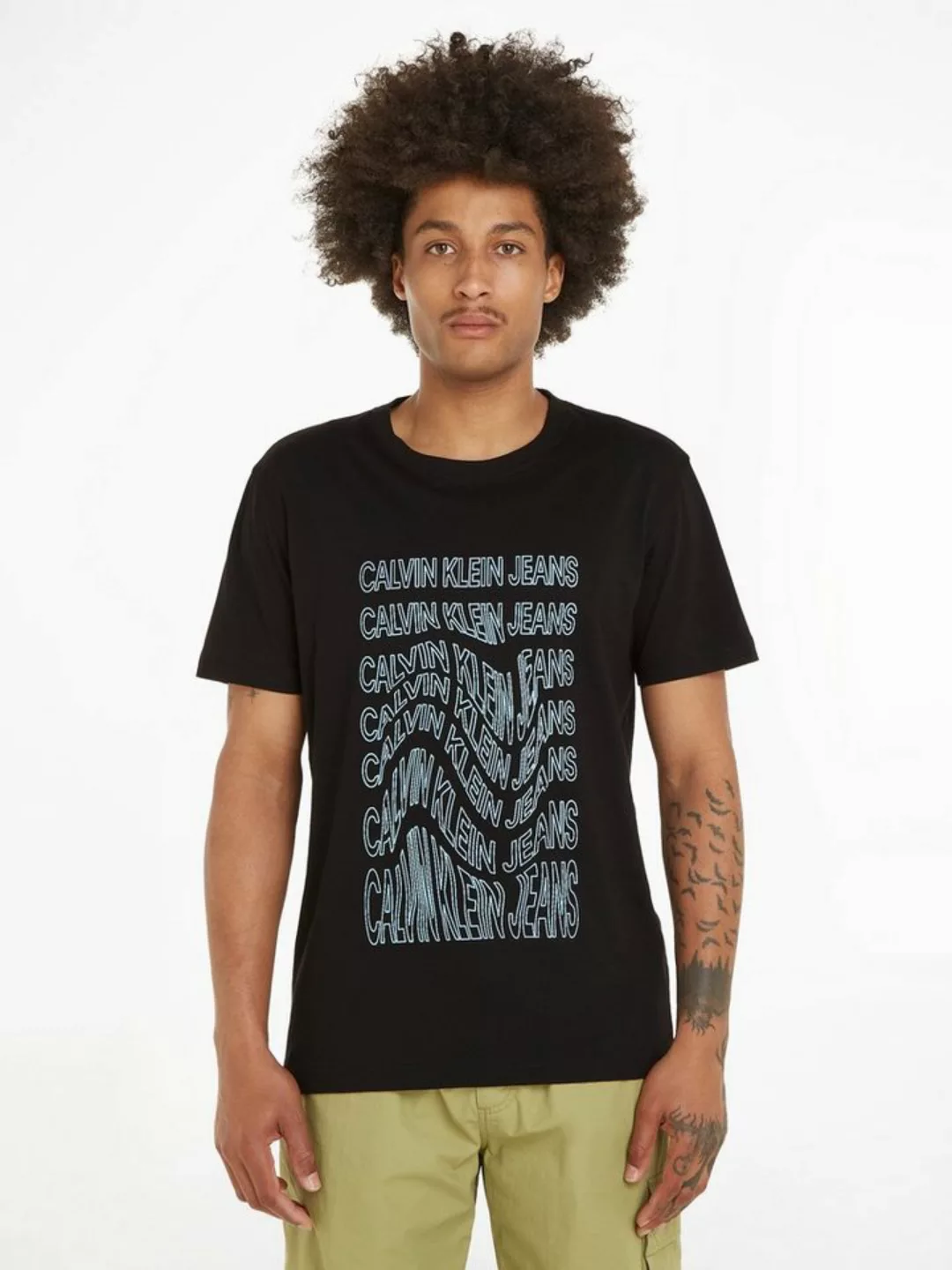 Calvin Klein Jeans T-Shirt INSTITUTIONAL WARP TEE mit Logodruck günstig online kaufen