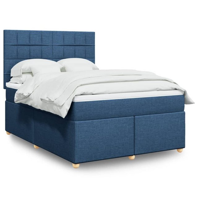 vidaXL Boxspringbett, Boxspringbett mit Matratze Hellgrau 140x190 cm Stoff günstig online kaufen