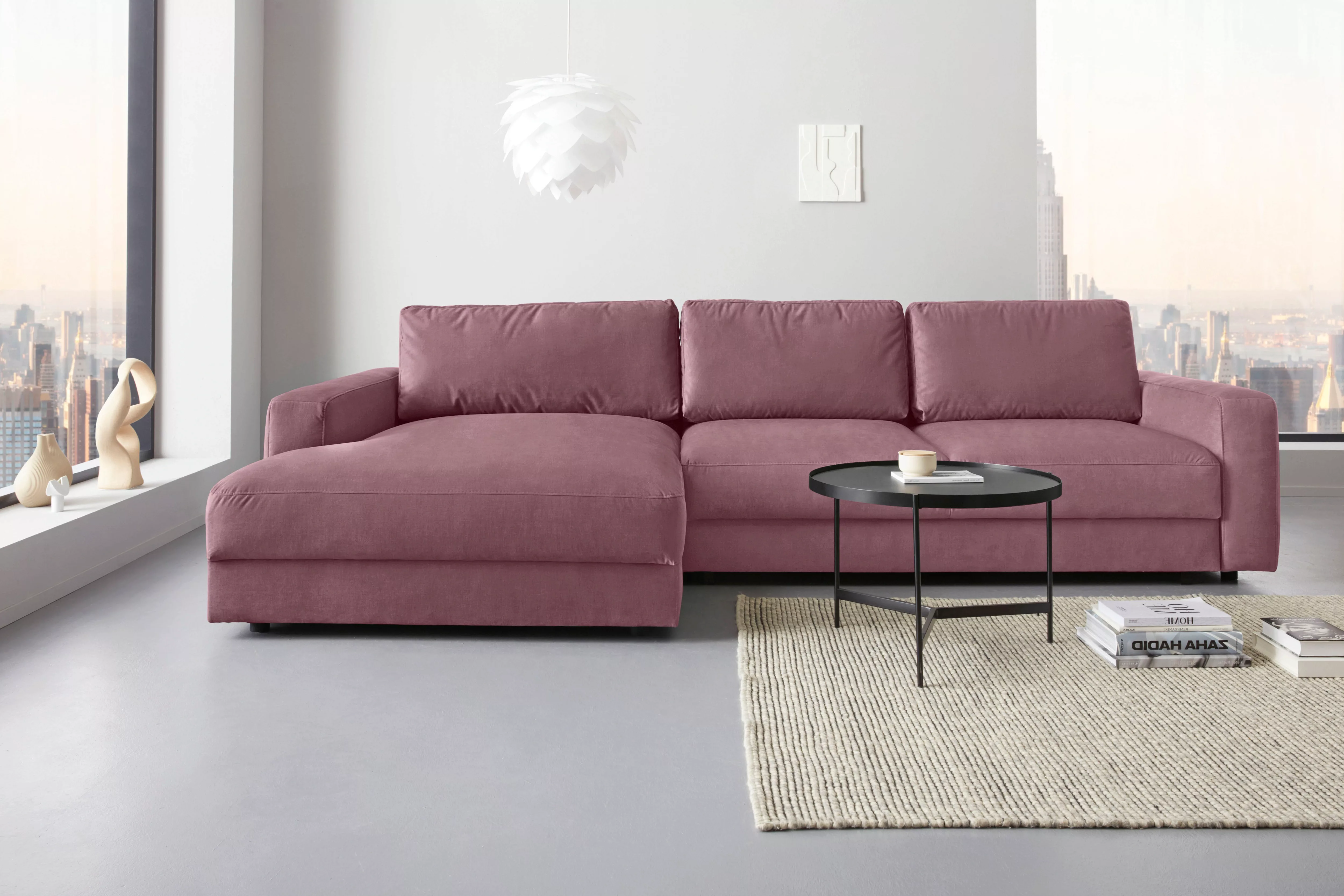 Places of Style Ecksofa "Bloomfield, L-Form", extra tiefe Sitzfläche, wahlw günstig online kaufen