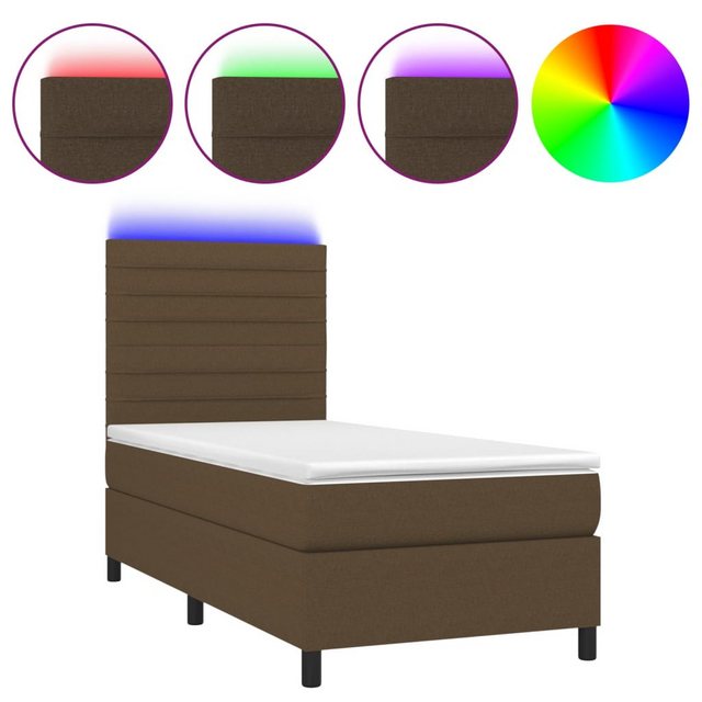 vidaXL Boxspringbett Bett Boxspringbett mit Matratze & LED Stoff (90 x 200 günstig online kaufen