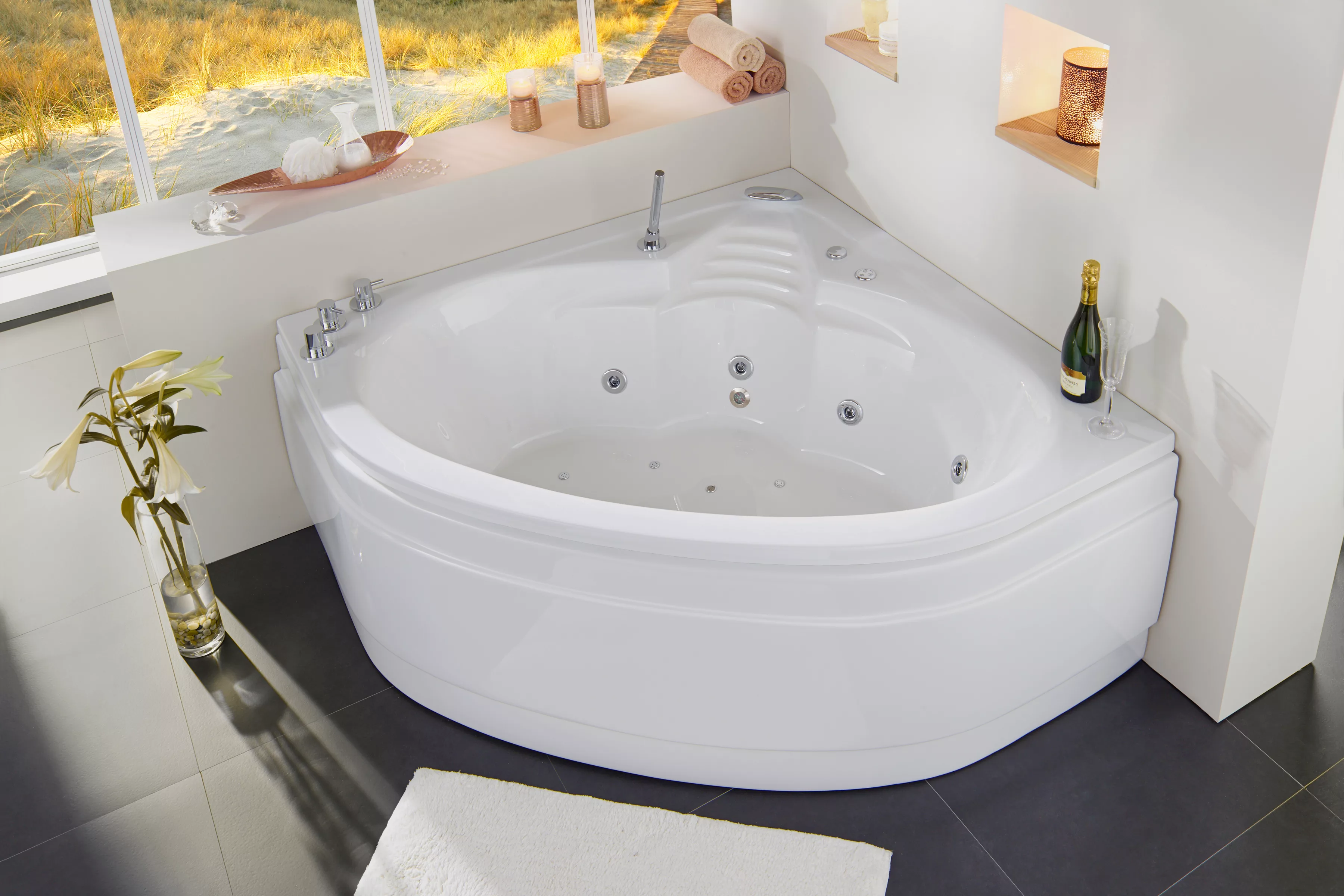 OTTOFOND Whirlpool-Badewanne »St. Lucia«, (Komplett-Set, 1 tlg.), mit Farbl günstig online kaufen