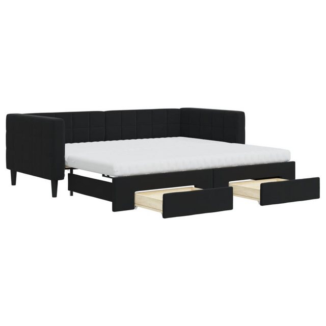 vidaXL Gästebett Gästebett Tagesbett Ausziehbar mit Schubladen Schwarz 90x1 günstig online kaufen