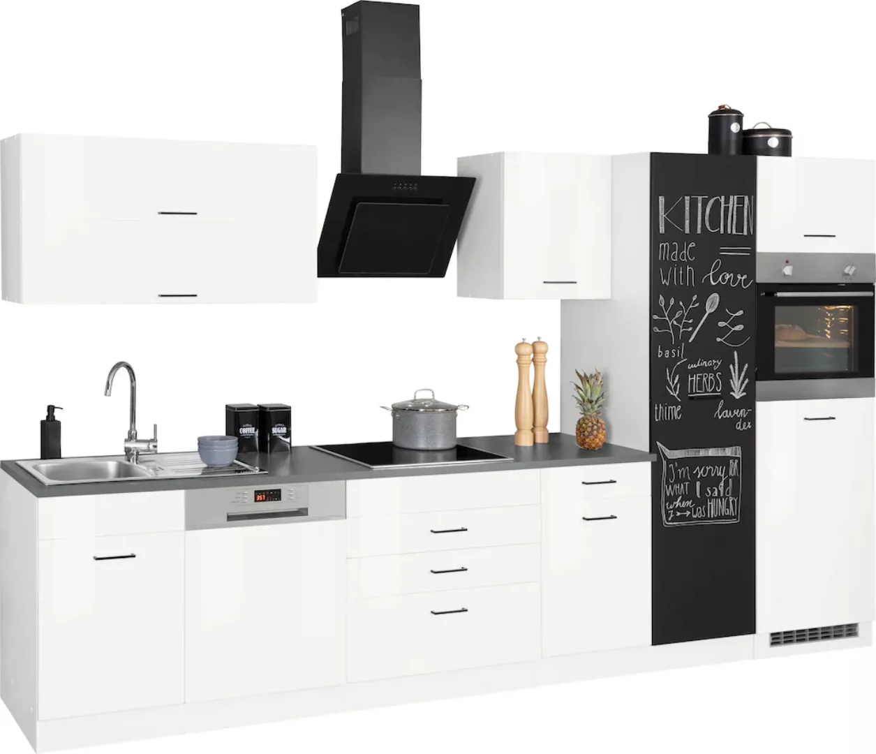 HELD MÖBEL Küchenzeile "Trier", mit E-Geräten, Breite 350 cm günstig online kaufen
