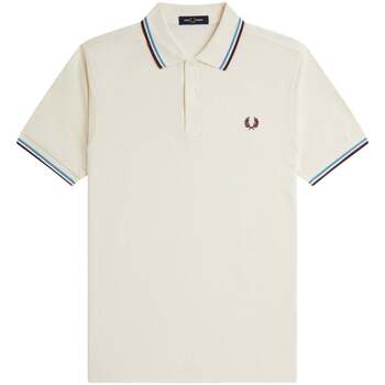 Fred Perry  Langarmshirt Twin Tipped Polo Shirt Ecru/Court Blue/Oxblood günstig online kaufen